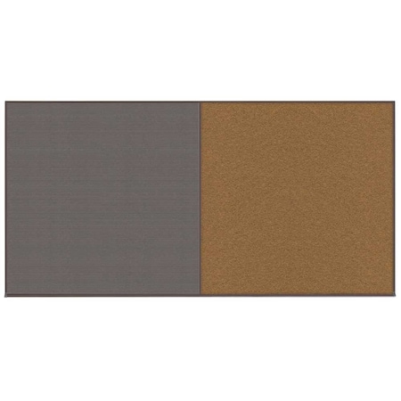United Visual Products Enclosed Corkboard, 1 Door, 18"x24", 4" Fra UV3414-BRONZE-PEARL